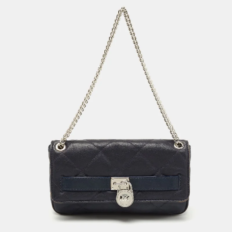 Women's Shoulder Bag with Floral Embroidery in Purple for Spring WalksMichael Kors Navy Quilted Leather Hamilton Chain Shoulder Bag Women's Shoulder Bag with Floral Embroidery in Purple for Spring WalksMichael Kors Navy Quilted Leather Hamilton Chain Shoulder Bag