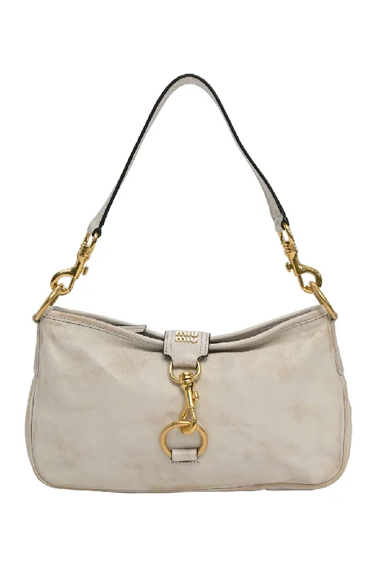 Crossbody Shoulder Bag in Black Leather with Gold Hardware for Night Outs[WB5805] Miu Miu | Shoulder Bag