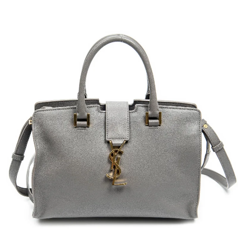 Canvas and Leather Combo Shoulder Bag in Tan for a Rustic LookMonogram Baby Cabas
