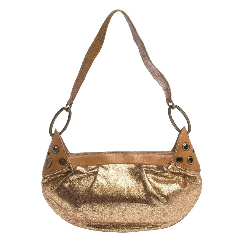 Crossbody Shoulder Bag in Black Leather with Gold Hardware for Night OutsMoschino Gold Iridescent Leather Shoulder Bag Crossbody Shoulder Bag in Black Leather with Gold Hardware for Night OutsMoschino Gold Iridescent Leather Shoulder Bag