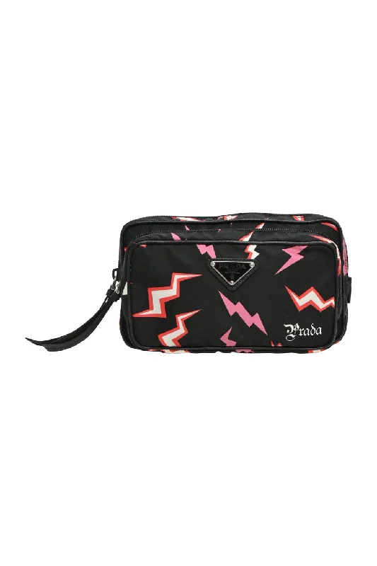 Crossbody Shoulder Bag in Black Leather with Gold Hardware for Night Outs[WB5335] Prada | Fanny Pack