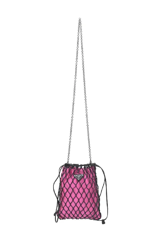 Women's Canvas Shoulder Bag in Navy with Striped Pattern for Beach Trips[WB7161] Prada | Cross-Body Bag