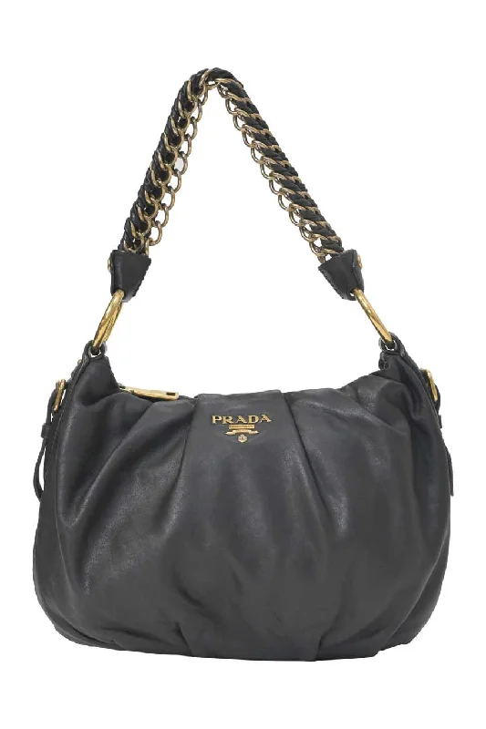 Women's Shoulder Bag with Floral Embroidery in Purple for Spring Walks[WB7167] Prada | Shoulder Bag