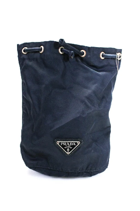 Leather Shoulder Bag with Magnetic Closure in Black for Quick AccessPrada Womens Nylon Silver Tone Hardware Drawstring Pouch Bag Navy Blue Handbag Leather Shoulder Bag with Magnetic Closure in Black for Quick AccessPrada Womens Nylon Silver Tone Hardware Drawstring Pouch Bag Navy Blue Handbag