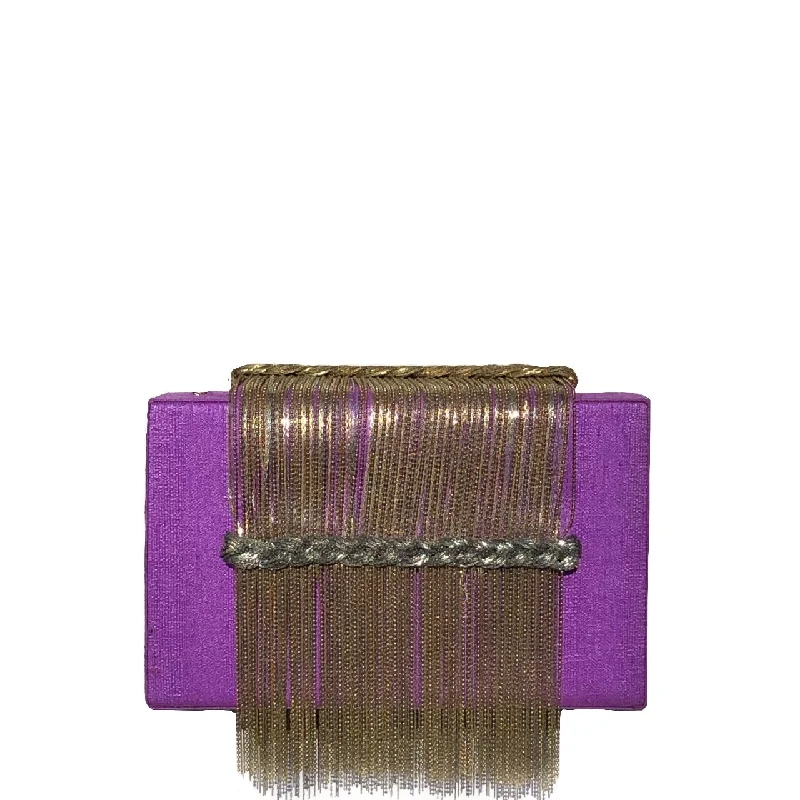 Women's Lizard - Print Clutch in Brown for a Chic LookPurple Dreamy Clutch