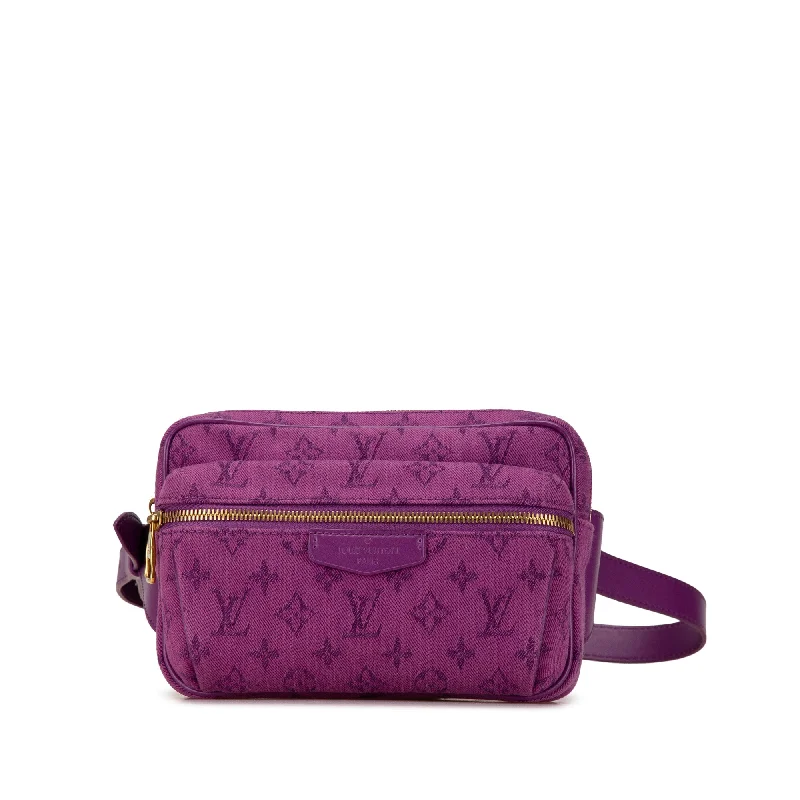 Shoulder Bag with Chain Strap in Silver for a Trendy AppearancePurple Louis Vuitton Monogram Denim Outdoor Bumbag Belt Bag Shoulder Bag with Chain Strap in Silver for a Trendy AppearancePurple Louis Vuitton Monogram Denim Outdoor Bumbag Belt Bag