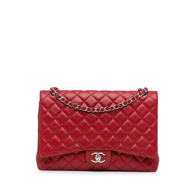 Pvc Shoulder Bag in Clear with Glitter for a Fun and Modern LookRed Chanel Maxi Classic Caviar Double Flap Shoulder Bag Pvc Shoulder Bag in Clear with Glitter for a Fun and Modern LookRed Chanel Maxi Classic Caviar Double Flap Shoulder Bag