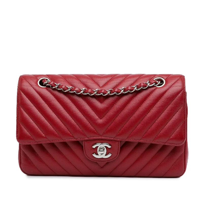 Printed Silk Shoulder Bag in Red for a Pop of ColorRed Chanel Medium Classic Chevron Caviar Double Flap Shoulder Bag Printed Silk Shoulder Bag in Red for a Pop of ColorRed Chanel Medium Classic Chevron Caviar Double Flap Shoulder Bag