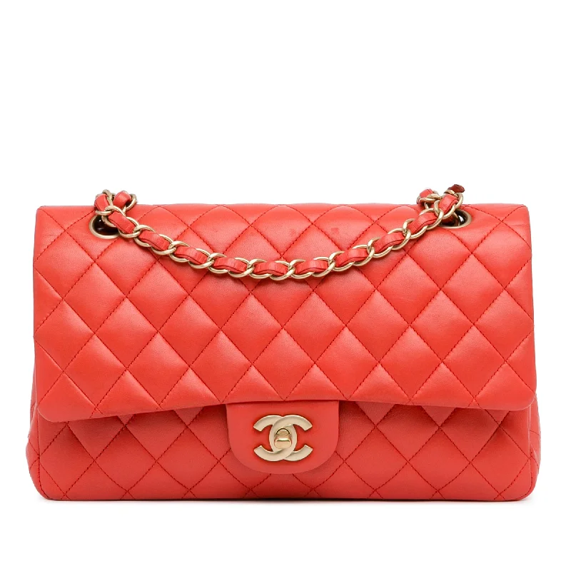 Crossbody Shoulder Bag in Black Leather with Gold Hardware for Night OutsRed Chanel Medium Classic Lambskin Double Flap Shoulder Bag Crossbody Shoulder Bag in Black Leather with Gold Hardware for Night OutsRed Chanel Medium Classic Lambskin Double Flap Shoulder Bag