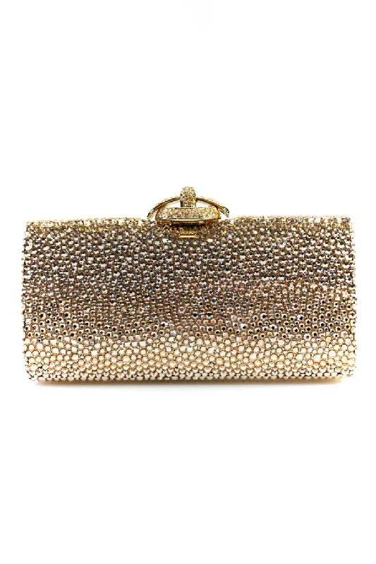 Shoulder Bag with Geometric Pattern in Multicolor for a Contemporary StyleRodo Womens Crystal Embellished Minaudiere Clutch Chain Handbag Gold Tone Shoulder Bag with Geometric Pattern in Multicolor for a Contemporary StyleRodo Womens Crystal Embellished Minaudiere Clutch Chain Handbag Gold Tone