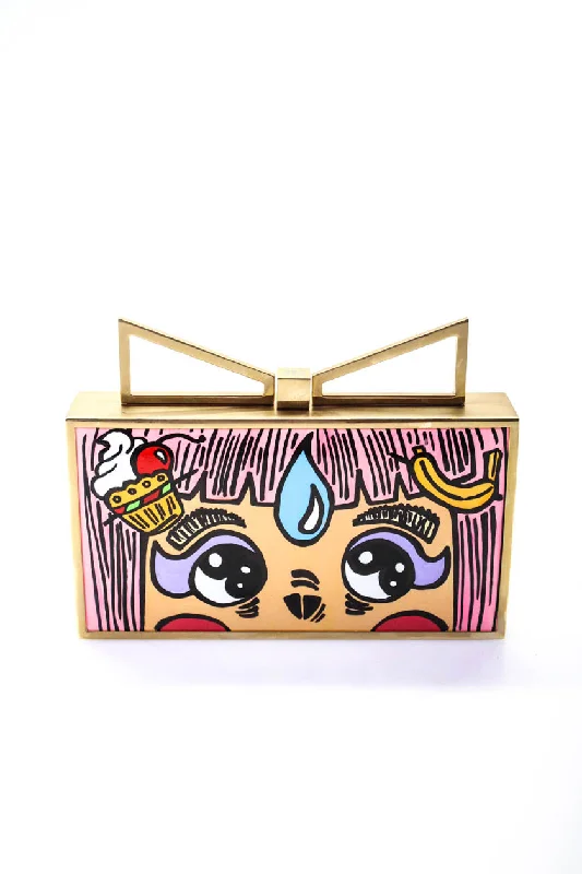 Suede Shoulder Bag in Pink with Tassel Accents for Casual OutingsSara Battaglia Womens Lady Me Special Edition Hand Painted Clutch Handbag Pink LTDE821 Suede Shoulder Bag in Pink with Tassel Accents for Casual OutingsSara Battaglia Womens Lady Me Special Edition Hand Painted Clutch Handbag Pink LTDE821