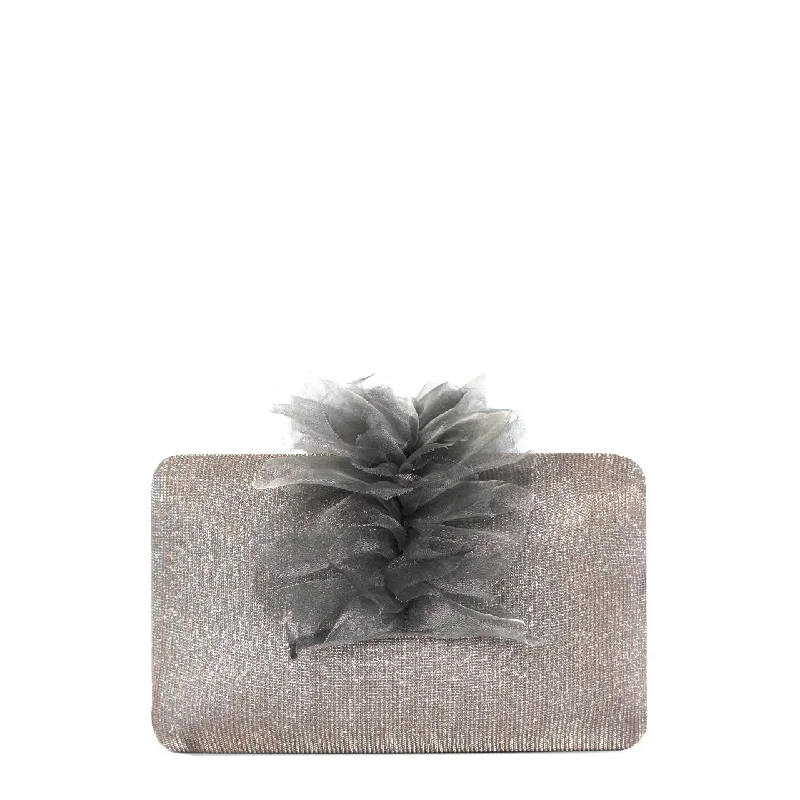 Snake - Skin Effect Clutch in Green for Exotic PartiesSilver Angel Clutch