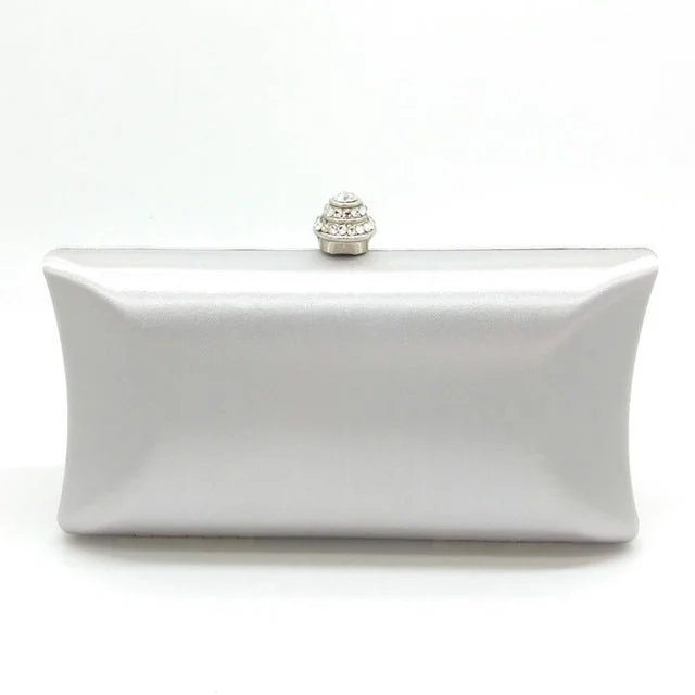 Women's Embroidered Silk Evening Bag in Navy for WeddingsSatin Clutch Bag