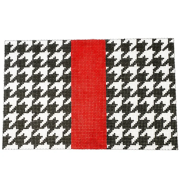 Women's Small Beaded Clutch in Silver for New Year's Eve PartySmall Flat Houndstooth - Red Stripe Women's Small Beaded Clutch in Silver for New Year's Eve PartySmall Flat Houndstooth - Red Stripe