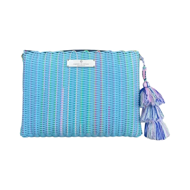 Quilted Leather Evening Bag in Gray for Sophisticated EventsSprinkle Blue Moon Lemon Drop Citron - Large Quilted Leather Evening Bag in Gray for Sophisticated EventsSprinkle Blue Moon Lemon Drop Citron - Large