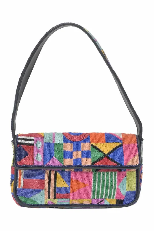 Printed Silk Shoulder Bag in Red for a Pop of Color[WB7159] STAUD | Shoulder Bag