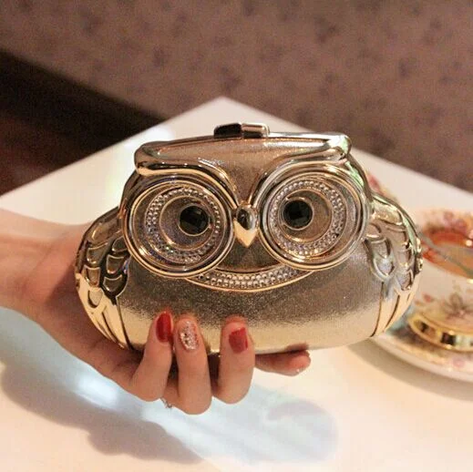 Mirrored Clutch in Silver for Futuristic - Themed GatheringsOwl Evening Bag