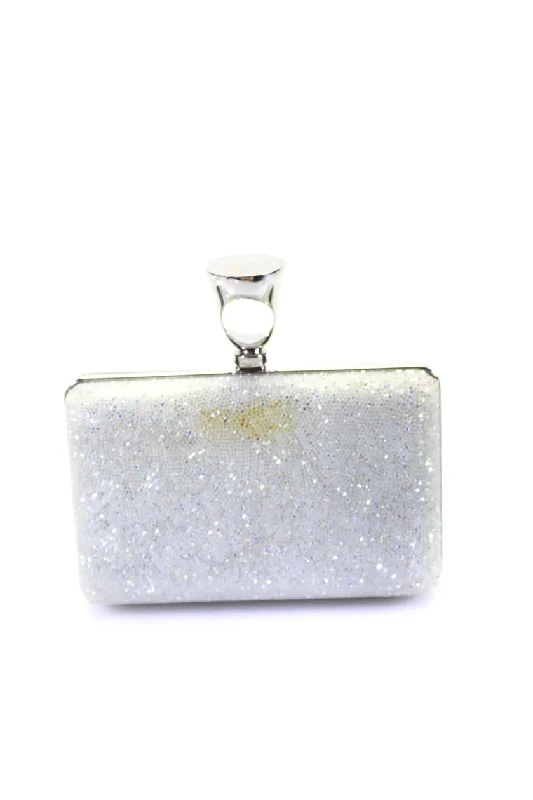 Shoulder Bag with Chain Strap in Silver for a Trendy AppearanceTom Ford Womens Micro Crystal Ring Top Clutch Handbag White Silver Tone Shoulder Bag with Chain Strap in Silver for a Trendy AppearanceTom Ford Womens Micro Crystal Ring Top Clutch Handbag White Silver Tone