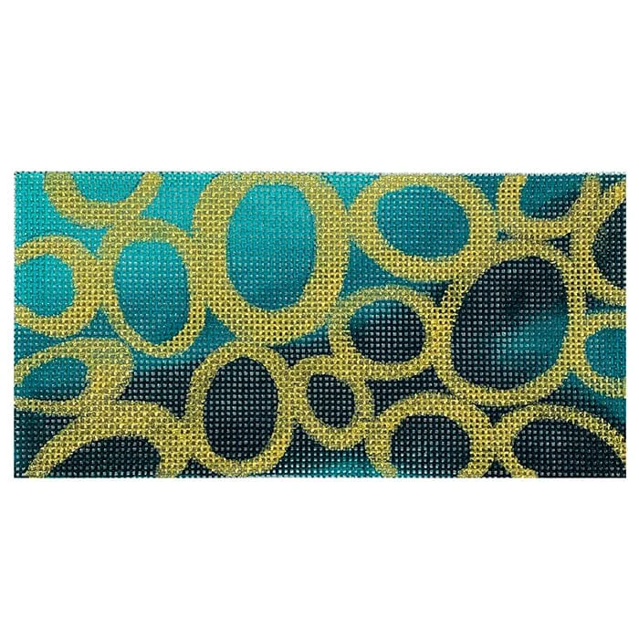 Pearl - Embellished Clutch in Cream for Bridal ShowersTurquoise & Gold Circles 3x6 Insert