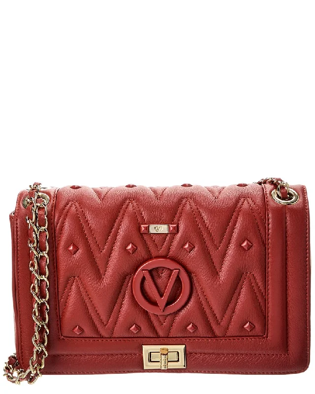 Leather Shoulder Bag with Magnetic Closure in Black for Quick AccessValentino by Mario Valentino Alice Diamond Leather Shoulder Bag Leather Shoulder Bag with Magnetic Closure in Black for Quick AccessValentino by Mario Valentino Alice Diamond Leather Shoulder Bag