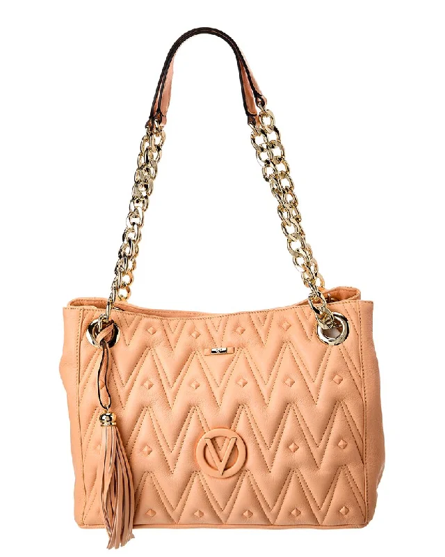 Canvas and Leather Combo Shoulder Bag in Tan for a Rustic LookValentino by Mario Valentino Luisa Diamond Leather Shoulder Bag Canvas and Leather Combo Shoulder Bag in Tan for a Rustic LookValentino by Mario Valentino Luisa Diamond Leather Shoulder Bag