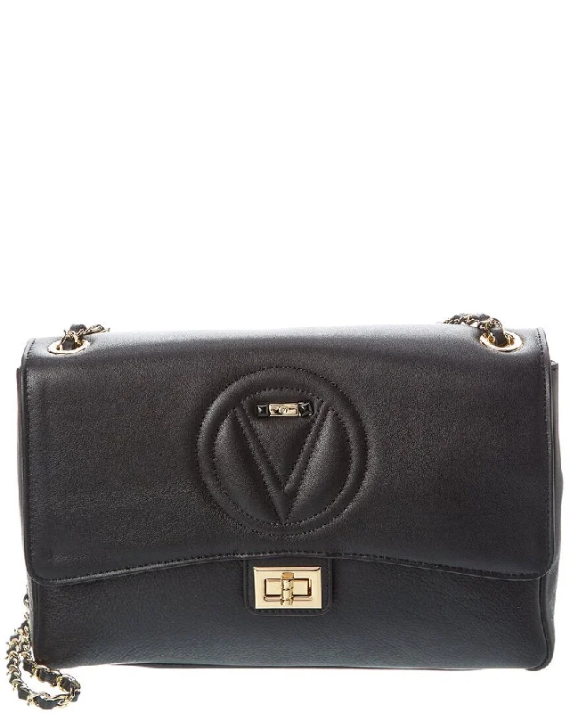 Women's Shoulder Bag with Adjustable Strap in Pink for ComfortValentino by Mario Valentino Posh Signature Leather Shoulder Bag Women's Shoulder Bag with Adjustable Strap in Pink for ComfortValentino by Mario Valentino Posh Signature Leather Shoulder Bag