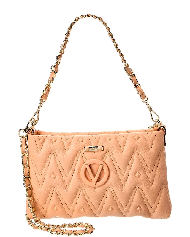 Leather Shoulder Bag with Magnetic Closure in Black for Quick AccessValentino by Mario Valentino Vanille Diamond Leather Shoulder Bag Leather Shoulder Bag with Magnetic Closure in Black for Quick AccessValentino by Mario Valentino Vanille Diamond Leather Shoulder Bag