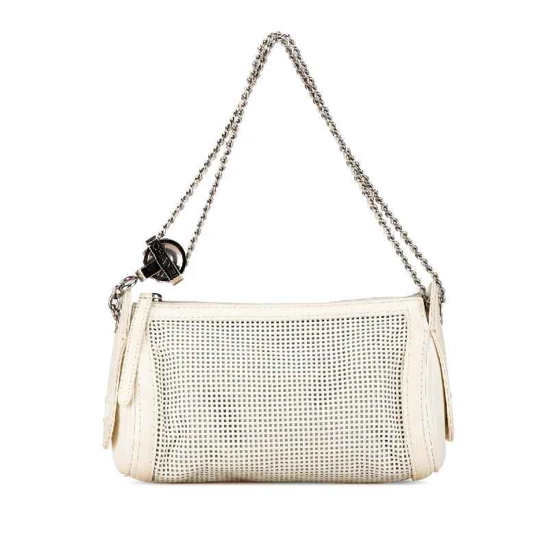 Canvas and Leather Combo Shoulder Bag in Tan for a Rustic LookWhite Chanel Caviar Perforated Pulley Shoulder Bag Canvas and Leather Combo Shoulder Bag in Tan for a Rustic LookWhite Chanel Caviar Perforated Pulley Shoulder Bag