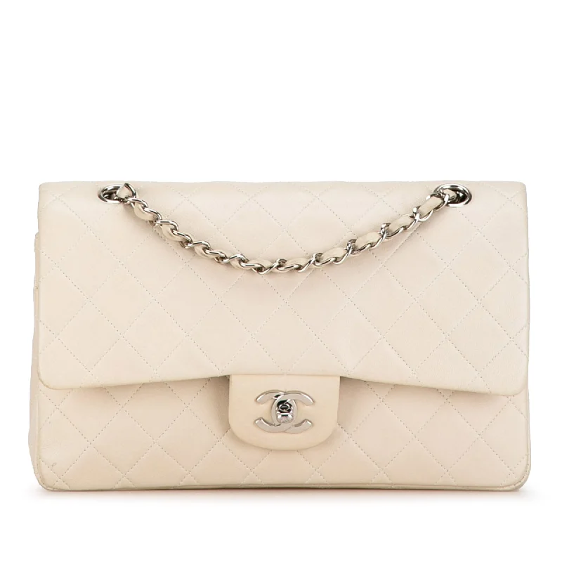 Women's Canvas Shoulder Bag in Navy with Striped Pattern for Beach TripsWhite Chanel Medium Classic Lambskin Double Flap Shoulder Bag Women's Canvas Shoulder Bag in Navy with Striped Pattern for Beach TripsWhite Chanel Medium Classic Lambskin Double Flap Shoulder Bag