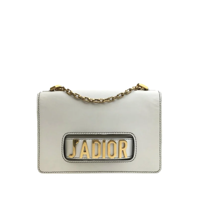 Shoulder Bag with Chain Strap in Silver for a Trendy AppearanceWhite Dior Medium Calfskin J'Adior Leather Chain Flap Shoulder Bag Shoulder Bag with Chain Strap in Silver for a Trendy AppearanceWhite Dior Medium Calfskin J'Adior Leather Chain Flap Shoulder Bag