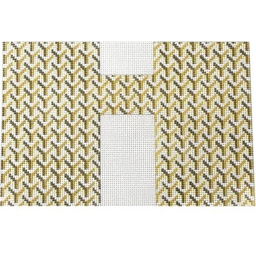 Large Sequin Clutch in Gold for Red - Carpet EventsY Pattern Clutch - Tan