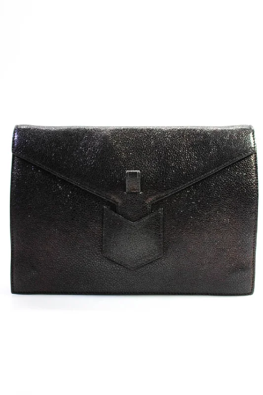 Crossbody Shoulder Bag in Black Leather with Gold Hardware for Night OutsYves Saint Laurent Womens Leather Flap Envelope Clutch Handbag Black Crossbody Shoulder Bag in Black Leather with Gold Hardware for Night OutsYves Saint Laurent Womens Leather Flap Envelope Clutch Handbag Black