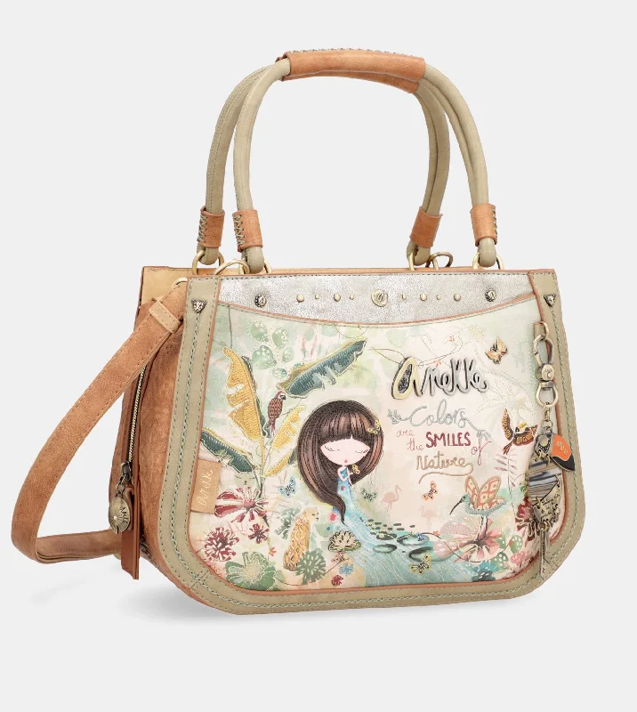 Women's Crossbody Bag with Magnetic Closure in White for Quick AccessAmazonia printed bowling bag Women's Crossbody Bag with Magnetic Closure in White for Quick AccessAmazonia printed bowling bag