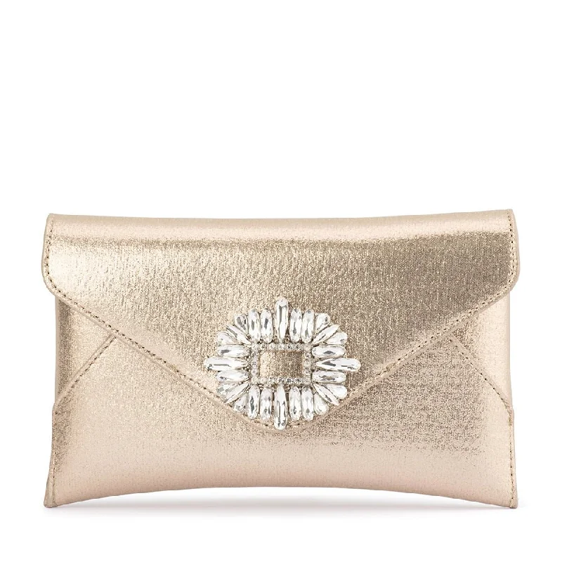 Lace - Trimmed Satin Clutch in Ivory for Garden WeddingsANTONIA Envelope Clutch