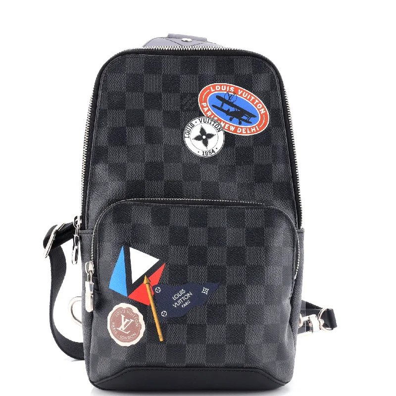 Women's Small Leather Crossbody Bag in Black with Gold Hardware for Evening PartiesAvenue Sling Bag Limited Edition Damier Graphite LV League Women's Small Leather Crossbody Bag in Black with Gold Hardware for Evening PartiesAvenue Sling Bag Limited Edition Damier Graphite LV League