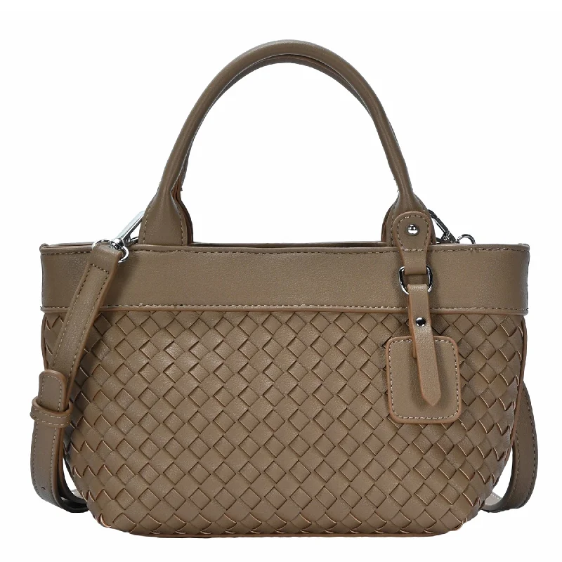 Medium - sized Canvas Crossbody Bag in Beige with Floral Print for Spring OutingsBGA6393 Marie Woven Crossbody/Handbag Medium - sized Canvas Crossbody Bag in Beige with Floral Print for Spring OutingsBGA6393 Marie Woven Crossbody/Handbag