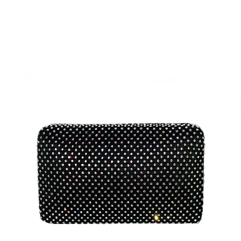 Women's Small Beaded Clutch in Silver for New Year's Eve PartyBlack Fishnet Crystal Clutch Women's Small Beaded Clutch in Silver for New Year's Eve PartyBlack Fishnet Crystal Clutch