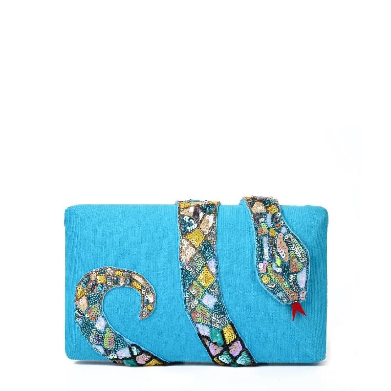 Quilted Leather Evening Bag in Gray for Sophisticated EventsBlue Kaa Clutch