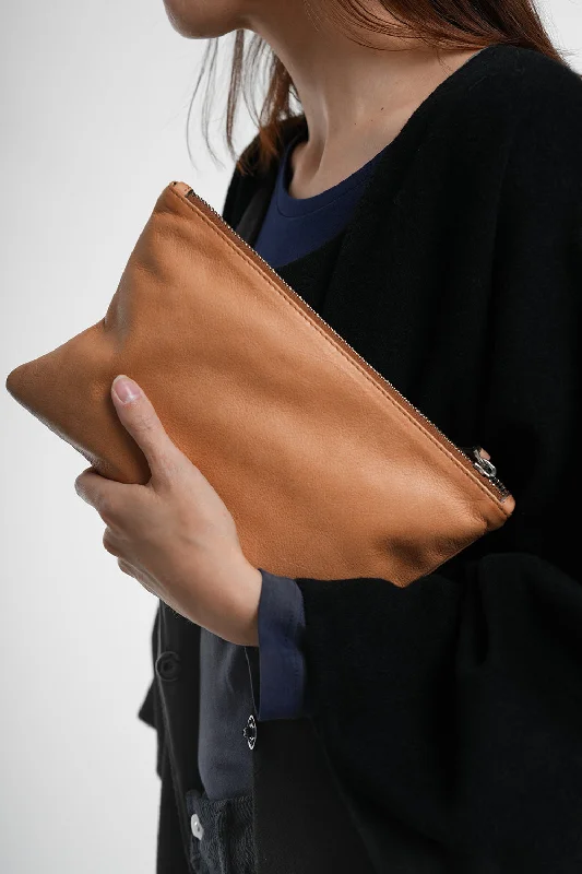 Women's Lizard - Print Clutch in Brown for a Chic LookBo Make Up Ma Bag - caramel