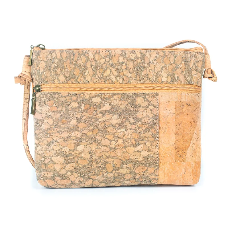 Large Faux Leather Crossbody Bag in Brown with Tassel Details for Casual TravelWomen's Cork Crossbody Bag BAGP-211 Large Faux Leather Crossbody Bag in Brown with Tassel Details for Casual TravelWomen's Cork Crossbody Bag BAGP-211