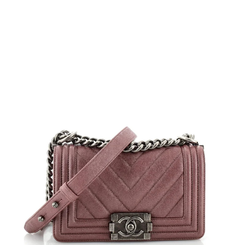 Hand - painted Canvas Crossbody Bag in Yellow for a Unique and Artistic LookBoy Flap Bag Chevron Caviar Small