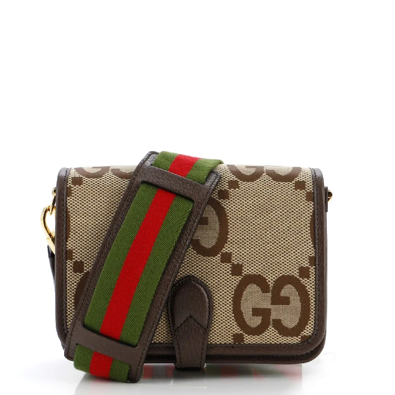 Hand - painted Canvas Crossbody Bag in Yellow for a Unique and Artistic LookBuckle Messenger Bag Jumbo GG Canvas Small