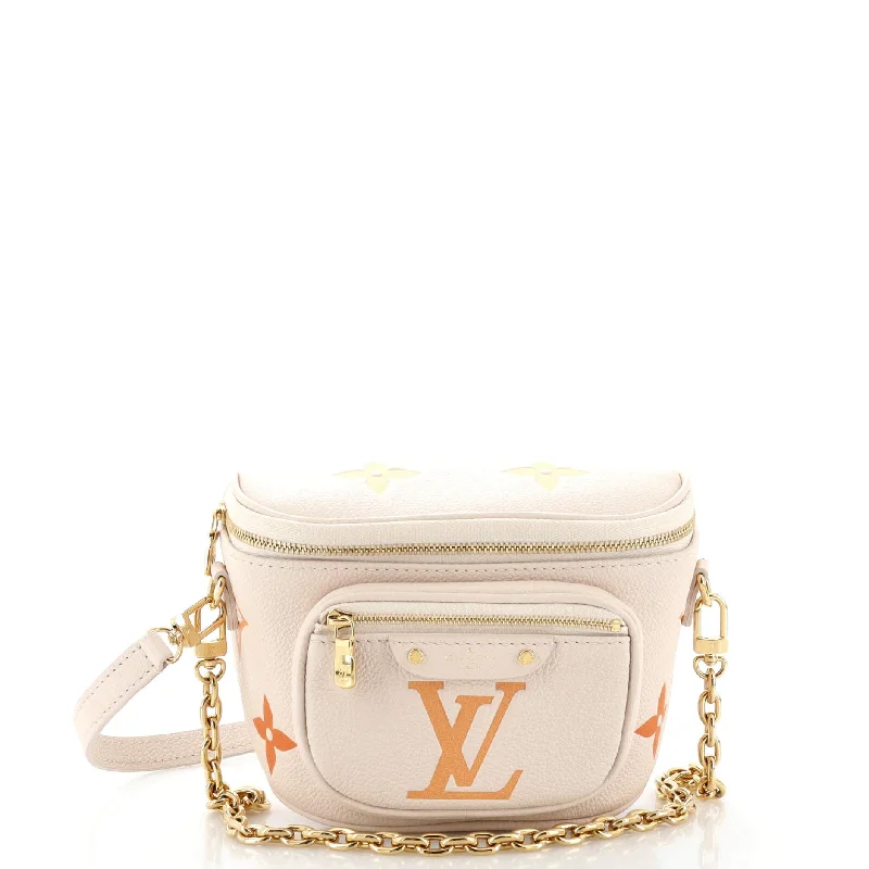 Women's Crossbody Bag with Chain Strap in Gold for a Glamorous TouchBum Bag By The Pool Monogram Empreinte Giant Mini Women's Crossbody Bag with Chain Strap in Gold for a Glamorous TouchBum Bag By The Pool Monogram Empreinte Giant Mini