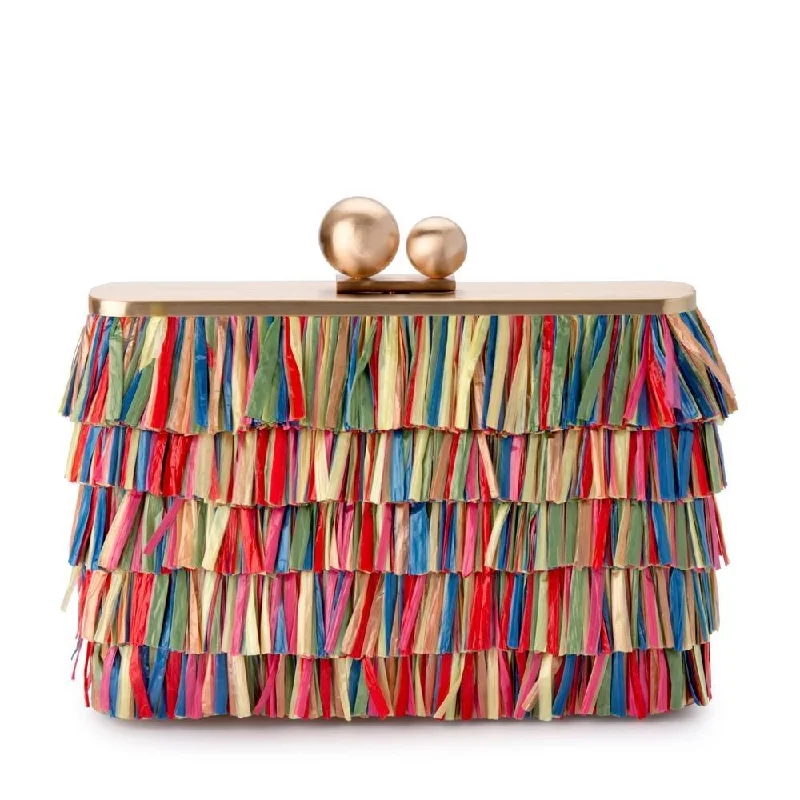 Snake - Skin Effect Clutch in Green for Exotic PartiesCARLITA Carnivale Fringe Clutch Bag Snake - Skin Effect Clutch in Green for Exotic PartiesCARLITA Carnivale Fringe Clutch Bag