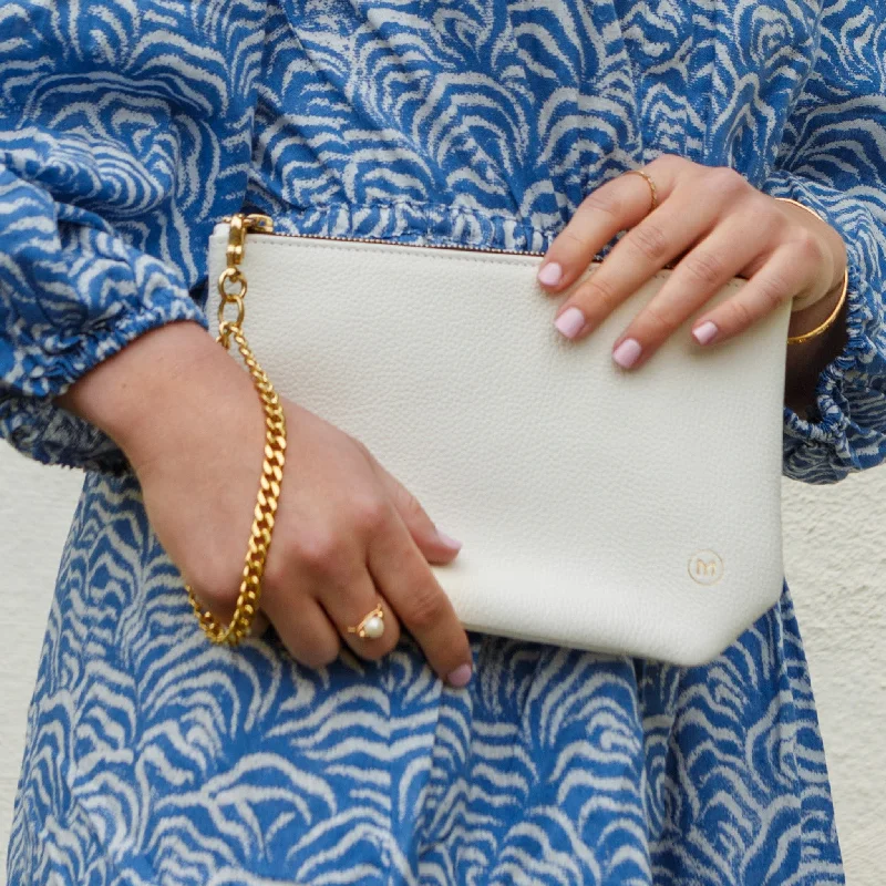 Women's Embroidered Silk Evening Bag in Navy for WeddingsChain Wrist Strap