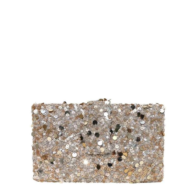 Snake - Skin Effect Clutch in Green for Exotic PartiesChampagne Kitsch Clutch