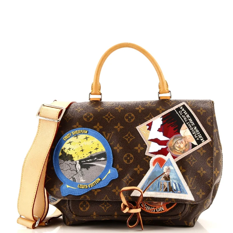 Women's Crossbody Bag with Chain Strap in Gold for a Glamorous TouchCindy Sherman Camera Messenger Bag Patch Embellished Monogram Canvas Women's Crossbody Bag with Chain Strap in Gold for a Glamorous TouchCindy Sherman Camera Messenger Bag Patch Embellished Monogram Canvas