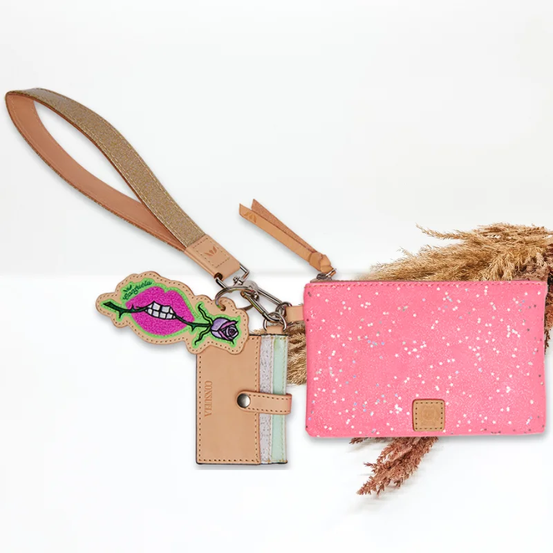 Leather Clutch with Chain Strap in Black for Cocktail PartiesConsuela | Summer Combi Wristlet Leather Clutch with Chain Strap in Black for Cocktail PartiesConsuela | Summer Combi Wristlet
