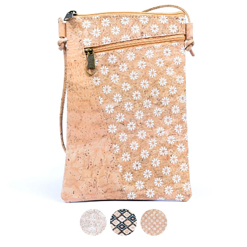 Women's Crossbody Bag with Magnetic Closure in White for Quick AccessVintage Lace Detail Cork Phone Pouch for Women BAGP-261 (5units) Women's Crossbody Bag with Magnetic Closure in White for Quick AccessVintage Lace Detail Cork Phone Pouch for Women BAGP-261 (5units)