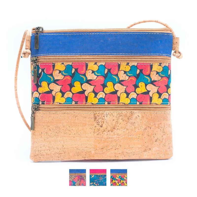 Women's Crossbody Bag with Zippered Pocket on the Back in Red for SecurityCork Pattern stitching ladies cork crossbody bag BAGP-206 Women's Crossbody Bag with Zippered Pocket on the Back in Red for SecurityCork Pattern stitching ladies cork crossbody bag BAGP-206
